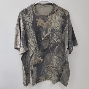 Vintage Trebark Realtree Hardwood 20-200 Camo Hunting Pocket Tee Mens Large